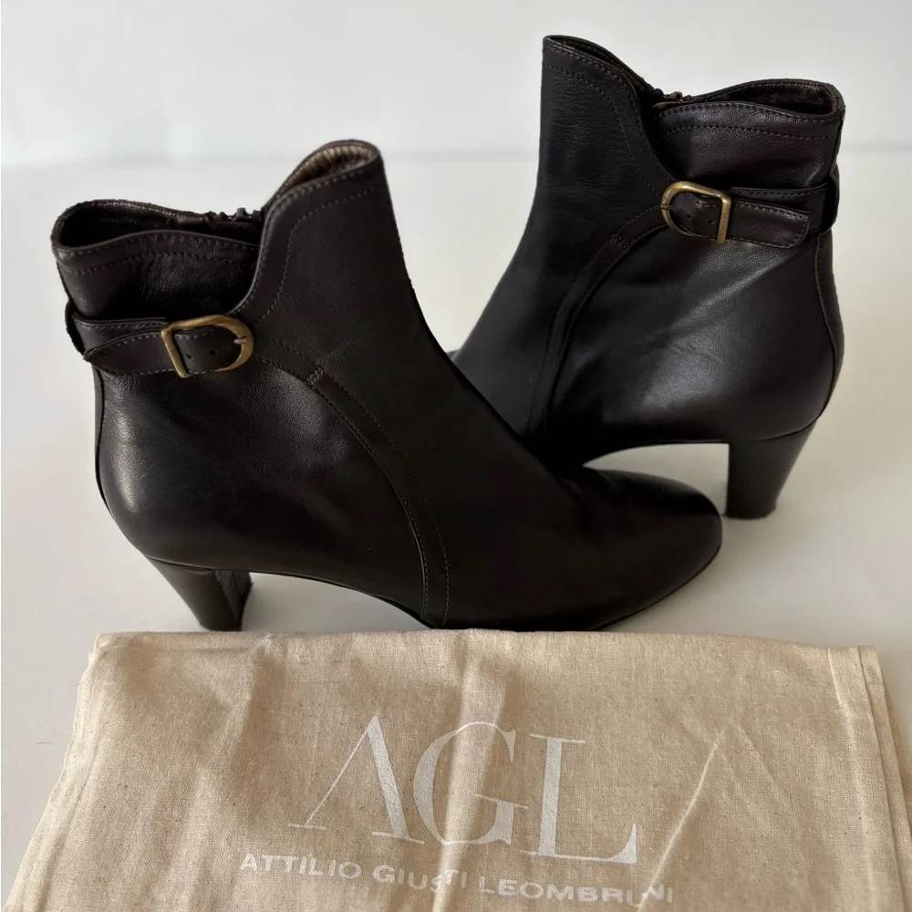 AGL Soft Leather Brown Ankle Boot - Picture 3 of 12
